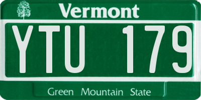 VT license plate YTU179
