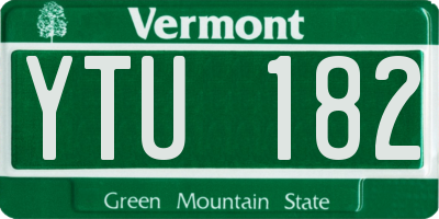 VT license plate YTU182