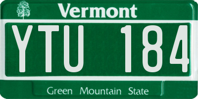 VT license plate YTU184