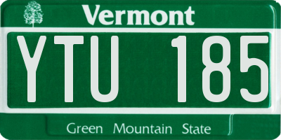 VT license plate YTU185