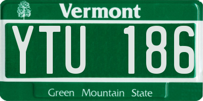 VT license plate YTU186