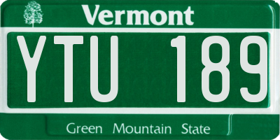 VT license plate YTU189