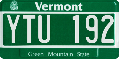 VT license plate YTU192