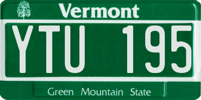 VT license plate YTU195