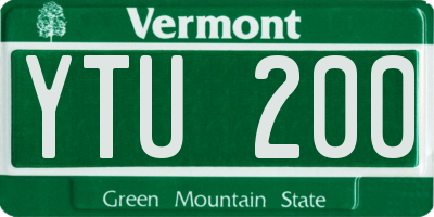 VT license plate YTU200