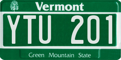 VT license plate YTU201