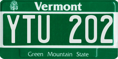 VT license plate YTU202