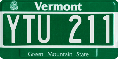 VT license plate YTU211