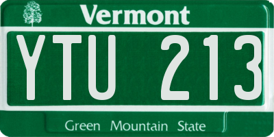 VT license plate YTU213