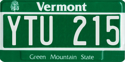VT license plate YTU215