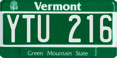 VT license plate YTU216