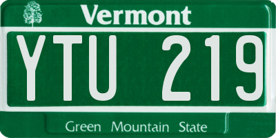 VT license plate YTU219