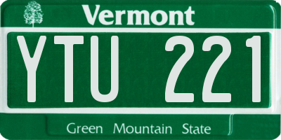 VT license plate YTU221