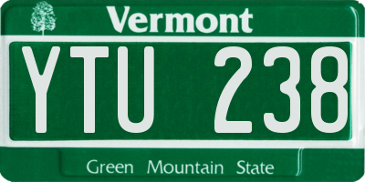 VT license plate YTU238