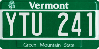 VT license plate YTU241