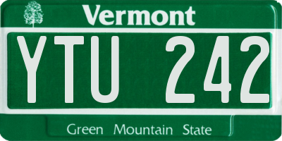 VT license plate YTU242