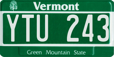 VT license plate YTU243