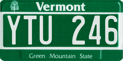 VT license plate YTU246