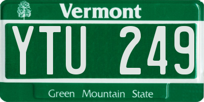 VT license plate YTU249