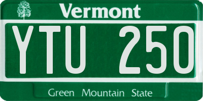 VT license plate YTU250