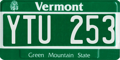 VT license plate YTU253
