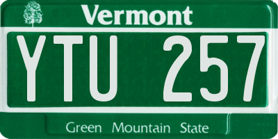 VT license plate YTU257