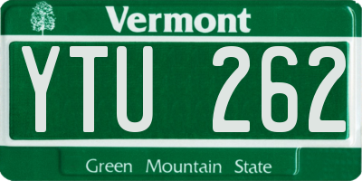 VT license plate YTU262