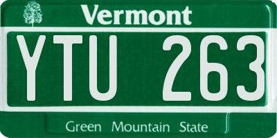 VT license plate YTU263