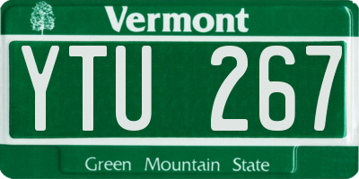 VT license plate YTU267