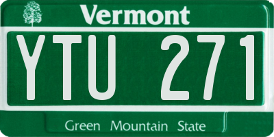 VT license plate YTU271