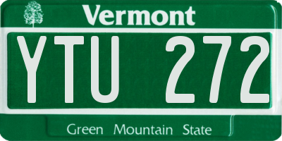VT license plate YTU272