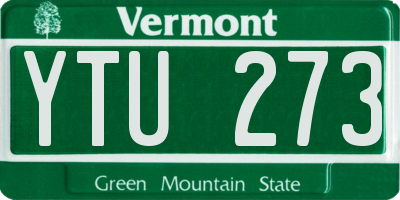 VT license plate YTU273
