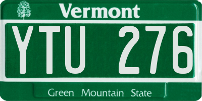 VT license plate YTU276