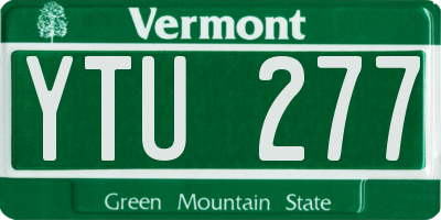 VT license plate YTU277