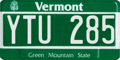 VT license plate YTU285