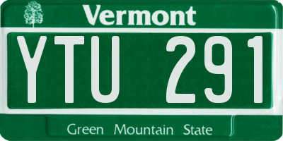 VT license plate YTU291