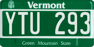 VT license plate YTU293