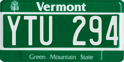 VT license plate YTU294