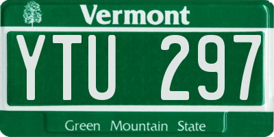 VT license plate YTU297