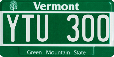 VT license plate YTU300