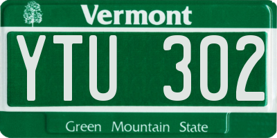 VT license plate YTU302