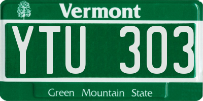 VT license plate YTU303