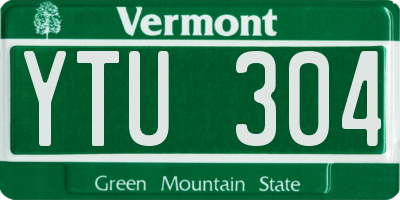 VT license plate YTU304