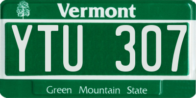 VT license plate YTU307