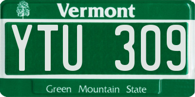 VT license plate YTU309