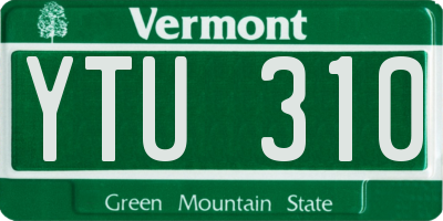 VT license plate YTU310