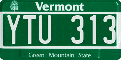 VT license plate YTU313