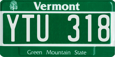 VT license plate YTU318