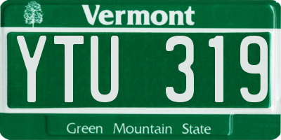 VT license plate YTU319
