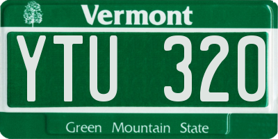 VT license plate YTU320